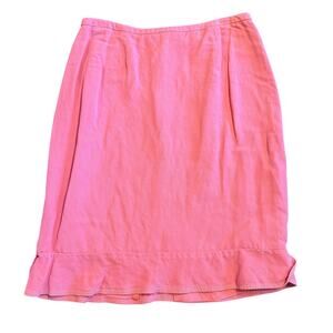 Etcetera Womens pink straight skirt with scalloped edge size 8